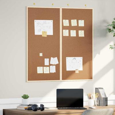 VidaXL Bulletinbord bruin 80 x 80 x 1.4 cm massief grenenhout