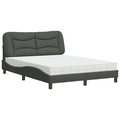 Bed met matras stof donkergrijs 120x200 cm - thumbnail