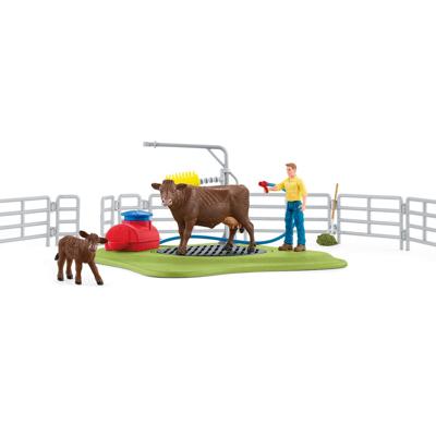 Schleich farm world - koe wasstation speelfiguur