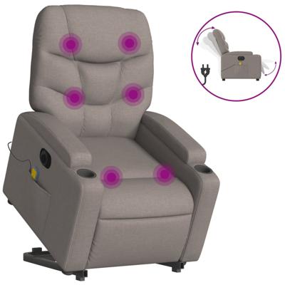 Sta-op-massagestoel verstelbaar stof taupe