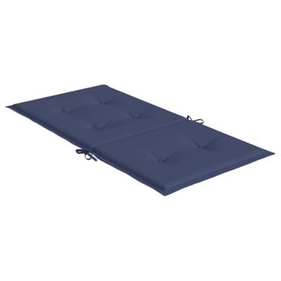 VidaXL Stoelkussens 6 st lage rug stof marineblauw VidaXL Stoelkussens 6 st lage rug stof marineblauw