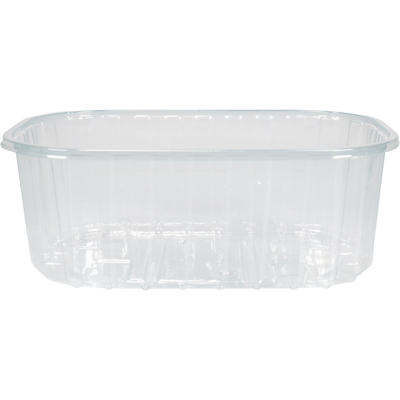 Schaal | aardbeien | gerecycled PET | rechthoekig | 250ml | 142x94x52mm | transparant | 2600 stuks