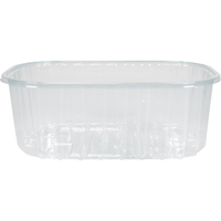 Schaal | aardbeien | gerecycled PET | rechthoekig | 250ml | 142x94x52mm | transparant | 2600 stuks - thumbnail