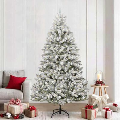 Kunstkerstboom met 300 LED Groen en Wit 240 cm PVC en Metaal