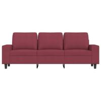 Driezitsbank 180 cm stof wijnrood - thumbnail