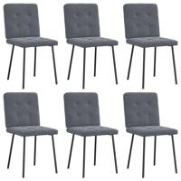 Eetkamerstoelen 6 st fluweel donkergrijs - thumbnail