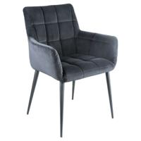 PTMD Eetkamerstoel 'Flair' Velvet, kleur Zwart - thumbnail