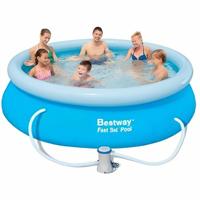 Bestway Opblaasbaar Zwembad Volwassene Ring met Filter 305x76 cm Tuin 57270 - thumbnail