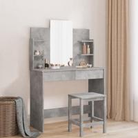 Kaptafel met spiegel 96x39x142 cm betongrijs - thumbnail