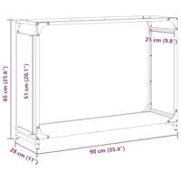 VidaXL Brandhoutrek 90x28x65 cm koudgewalst staal zwart - thumbnail