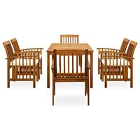 7-delige Tuinset met kussens massief acaciahout - thumbnail