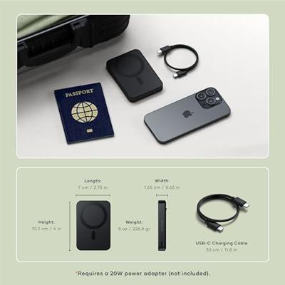 Satechi OntheGo magnetische Qi2 Powerbank met Stand (10.000mAh/20W) - Black - thumbnail