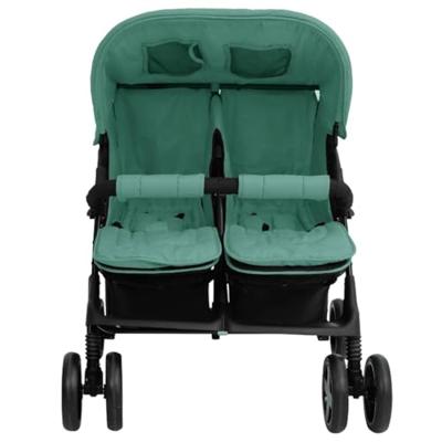VidaXL Tweelingkinderwagen staal groen