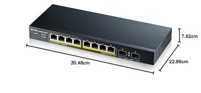 Zyxel GS1900-10HP Managed L2 Gigabit Ethernet (10/100/1000) Power over Ethernet (PoE) Zwart