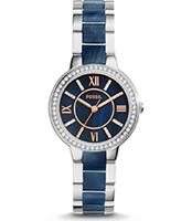 Horlogeband Fossil ES4009 Roestvrij staal (RVS) Blauw 14mm - thumbnail