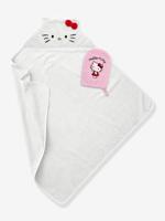 HELLO KITTY badcape en washandje baby cadeauset wit - thumbnail