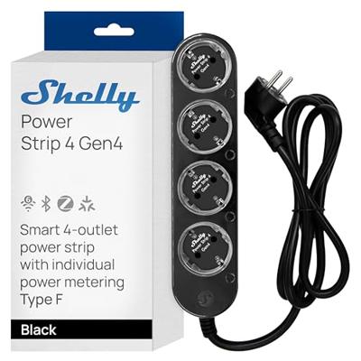 Shelly Power Strip 4 Gen4 Stopcontact Zwart