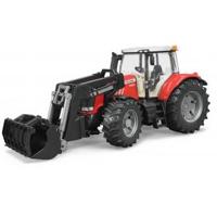 Bruder mf 7624 tractor met voorlader - thumbnail
