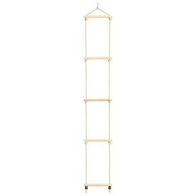 VidaXL Touwladder 30x168 cm massief hout en pe