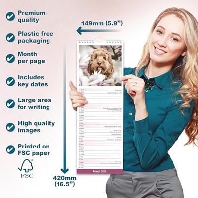 Cockapoo Slim Calendar 2026 Dog Breed Slimline Calendar - 12 Month