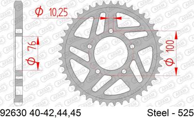 AFAM Chain wheel 525 44z steel silver