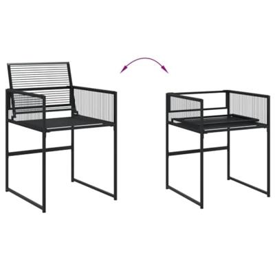 9-delige Tuinset poly rattan zwart