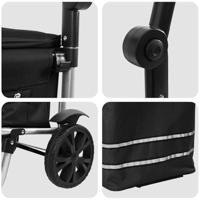 VidaXL Winkel trolley zwart 36,5 x 46,5 x 100,5 cm oxford stof - thumbnail