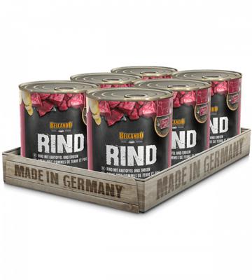 Belcando Super Premium blik [6 x 800 g rundvlees met aardappelen en erwten] | natvoer voor honden | natvoer blik | compleet voer voor honden van alle rassen