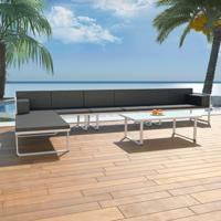 5-delige Loungeset textileen aluminium zwart - thumbnail