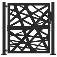 Poort met lichtontwerp 100x100 cm staal zwart - thumbnail