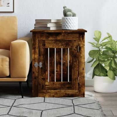 VidaXL Hondenbench 55x75x65 cm bewerkt hout gerookt eikenkleurig