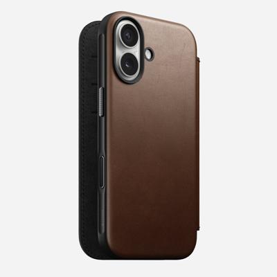 Nomad Modern Leather Folio iPhone 17 bruin