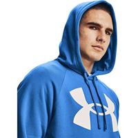 Herenhoodie Under Armour Rival Blauw Maat S - thumbnail