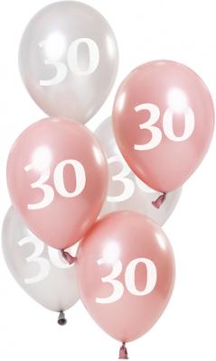 Ballonnen 30 Jaar Glossy Pink (6st)