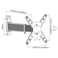 My Wall HL20L TV-beugel Uittrekbaar, Kantelbaar, Zwenkbaar, Variabele afstand tot de muur 58,4 cm (23) - 139,7 cm (55) Uittrekbaar, Kantelbaar en zwenkbaar, - thumbnail