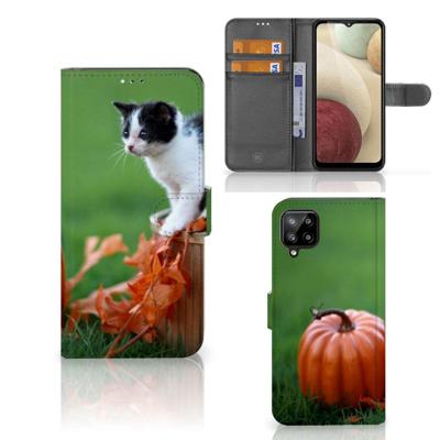 Samsung Galaxy A12 | Telefoonhoesje | Met pasjeshouder | Kitten