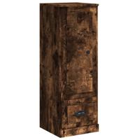 Hoge kast 36x35,5x103,5 cm bewerkt hout gerookt eikenkleurig - thumbnail