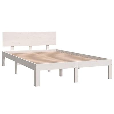 Bedframe massief grenenhout wit 120x200 cm