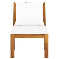 3-delige Loungeset met crèmekleurige kussens massief acaciahout - thumbnail