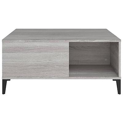 Salontafel 80x80x36,5 cm bewerkt hout grijs sonoma eikenkleurig