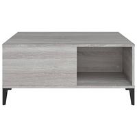Salontafel 80x80x36,5 cm bewerkt hout grijs sonoma eikenkleurig - thumbnail