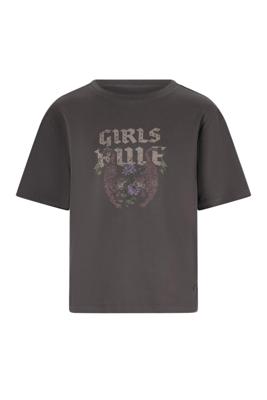 Like Flo winter slub jersey t-shirt meisjes teens - grijs - Eleah