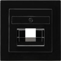 Gira inzetplaat 1/2XMJ UAE/IAE (ISDN) zonder tekstkader zwart S-Color - thumbnail
