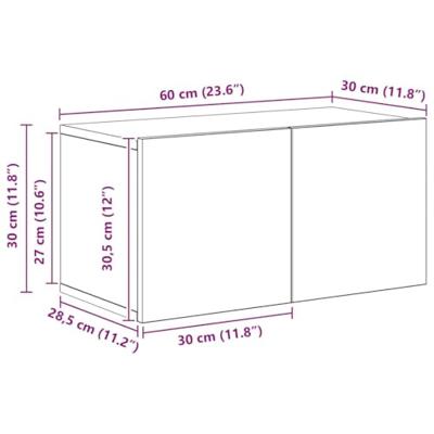 Tv-meubelset 2 pcs Oud hout 80 x 30 x 30 cm Bewerkt hout