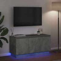 TV-meubel met LED Betongrijs 100 x 38 x 49 cm Bewerkt hout - thumbnail