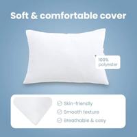VidaXL Hoofdkussen met kussen 2 pcs wit 61 x 41 x 20 cm polyester - thumbnail