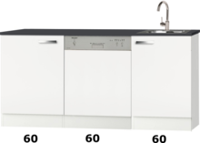 Keukenblok 180 houtnerf met inbouw koelkast RAI-990 - thumbnail