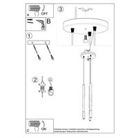 Hanglamp MOZAICA 3P zwart/koper - thumbnail