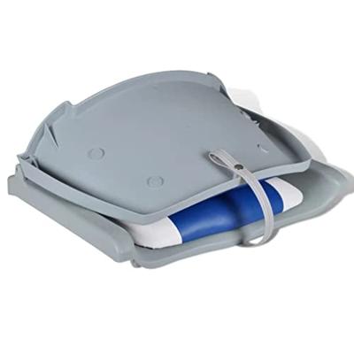 Opklapbare bootstoel met blauw-wit kussen 48x51x41 cm - thumbnail