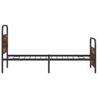 Bedframe zonder matras bewerkt hout gerookt eiken 107x203 cm - thumbnail
